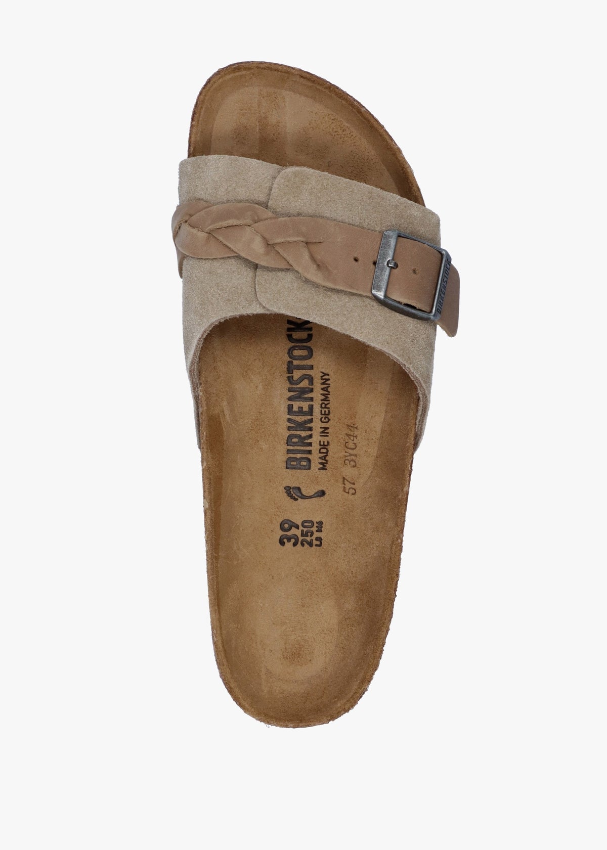 Oita Braided Taupe Suede Leather Mules