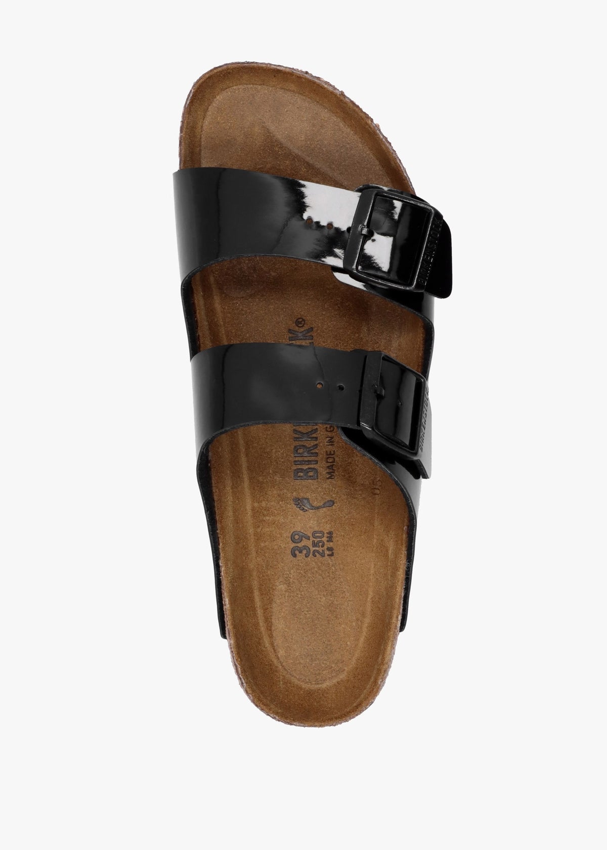 Arizona Birko-Flor Black Patent Two Bar Mules