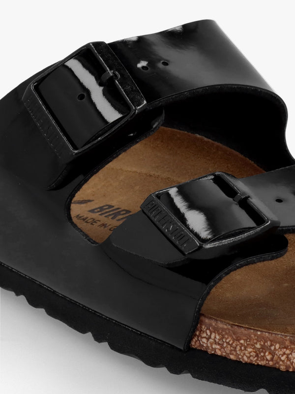 Arizona Birko-Flor Black Patent Two Bar Mules