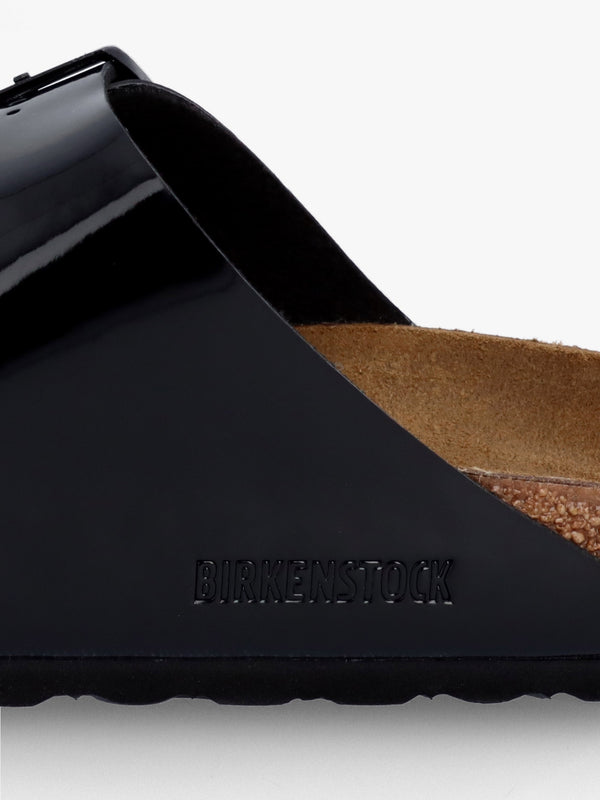 Arizona Birko-Flor Black Patent Two Bar Mules