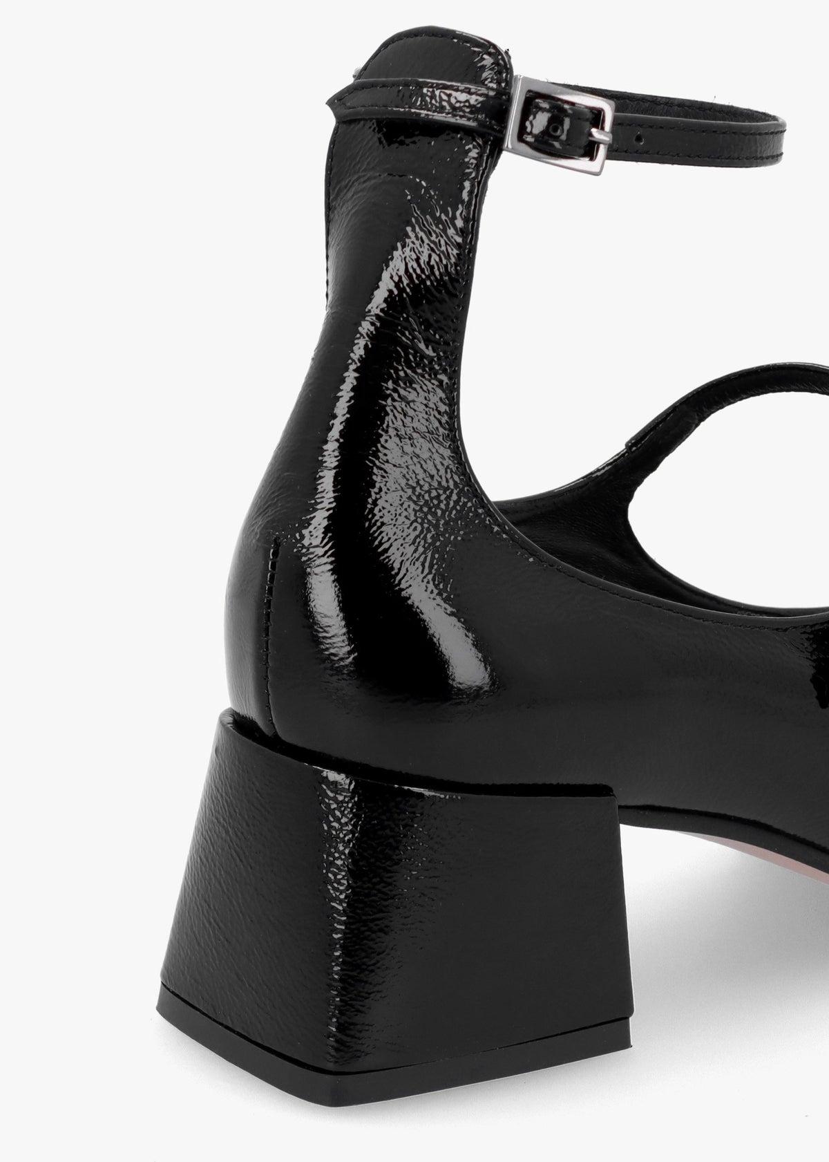 Sara Black Patent Leather Low Heel Mary Janes