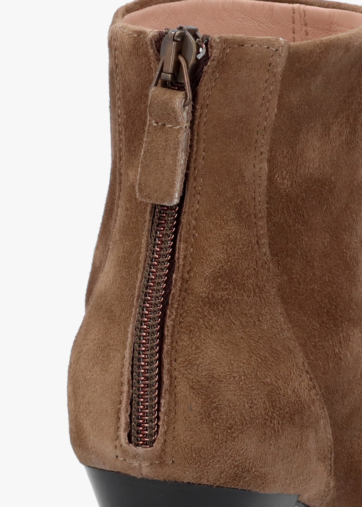 Serin Taupe Suede Zip Back Heeled Ankle Boots