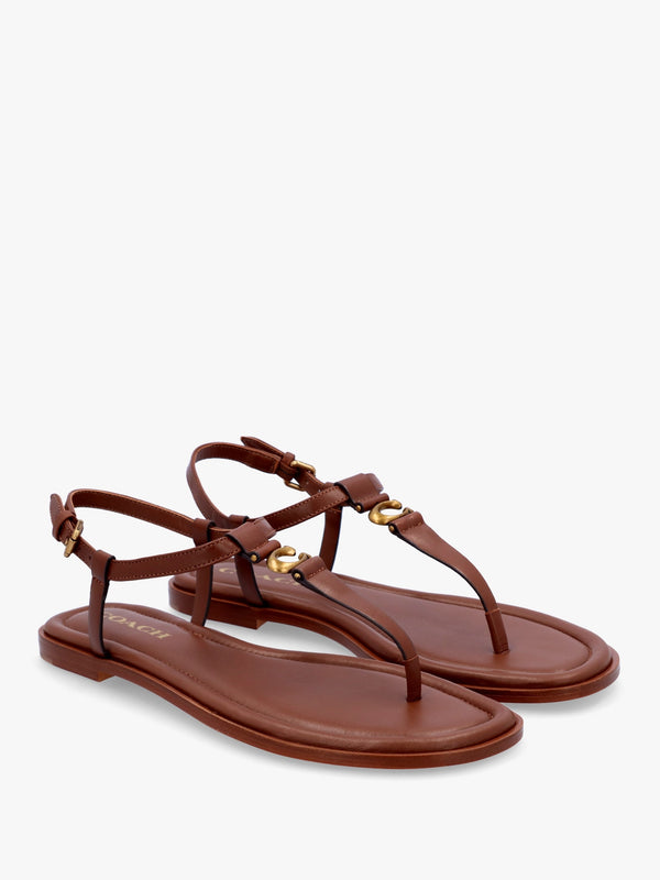 Jessica Saddle Leather Toe Post Sandals