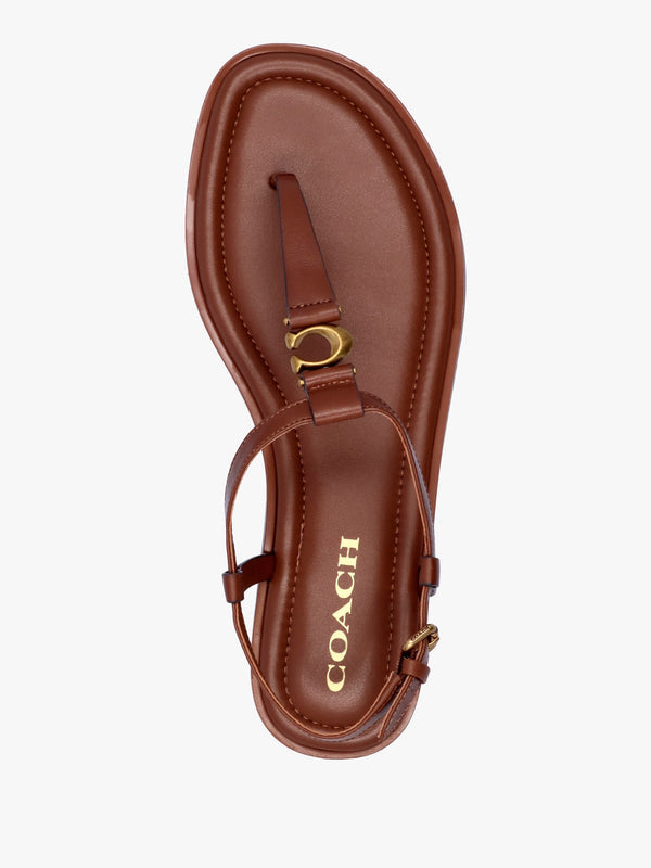 Jessica Saddle Leather Toe Post Sandals