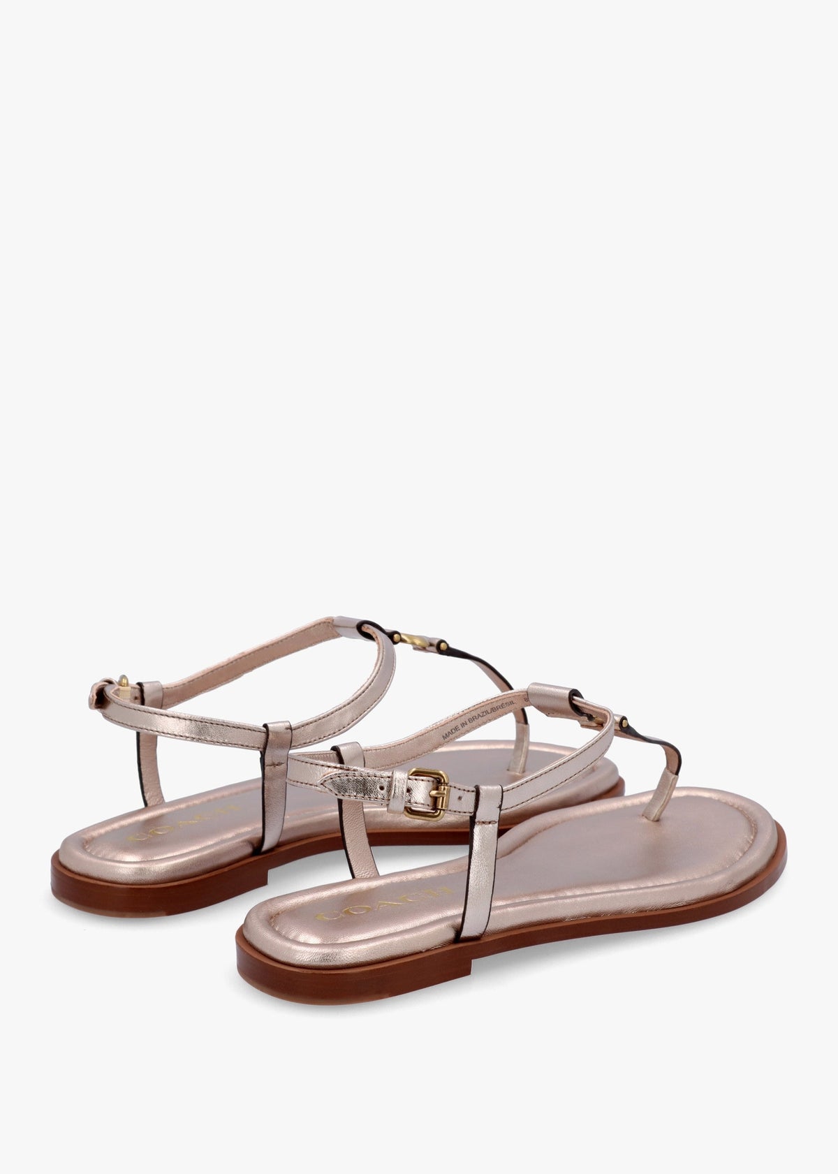 Jessica Champagne Leather Toe Post Sandals