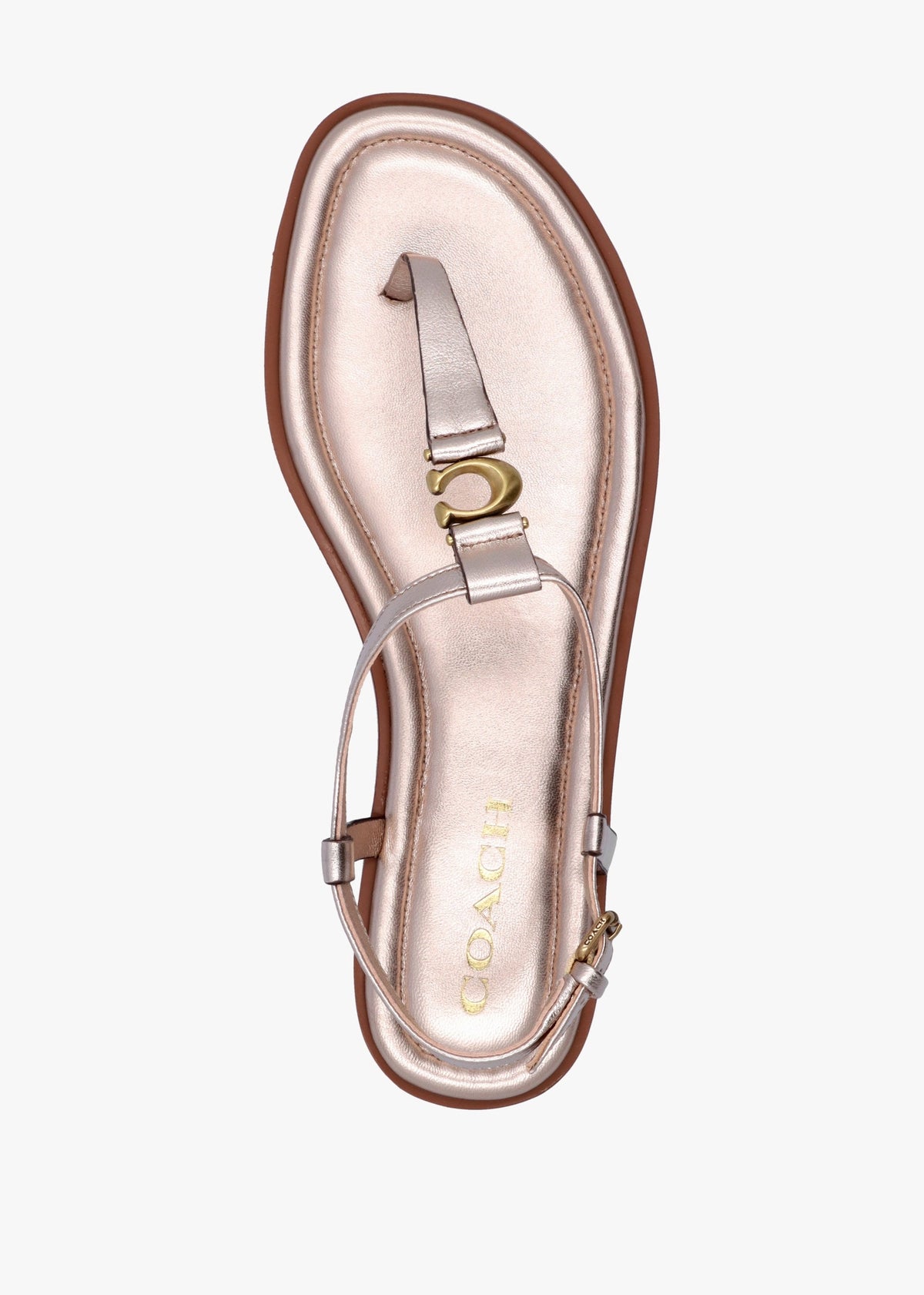 Jessica Champagne Leather Toe Post Sandals