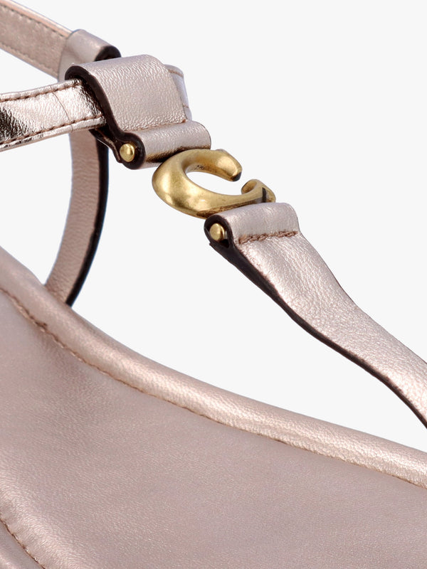 Jessica Champagne Leather Toe Post Sandals