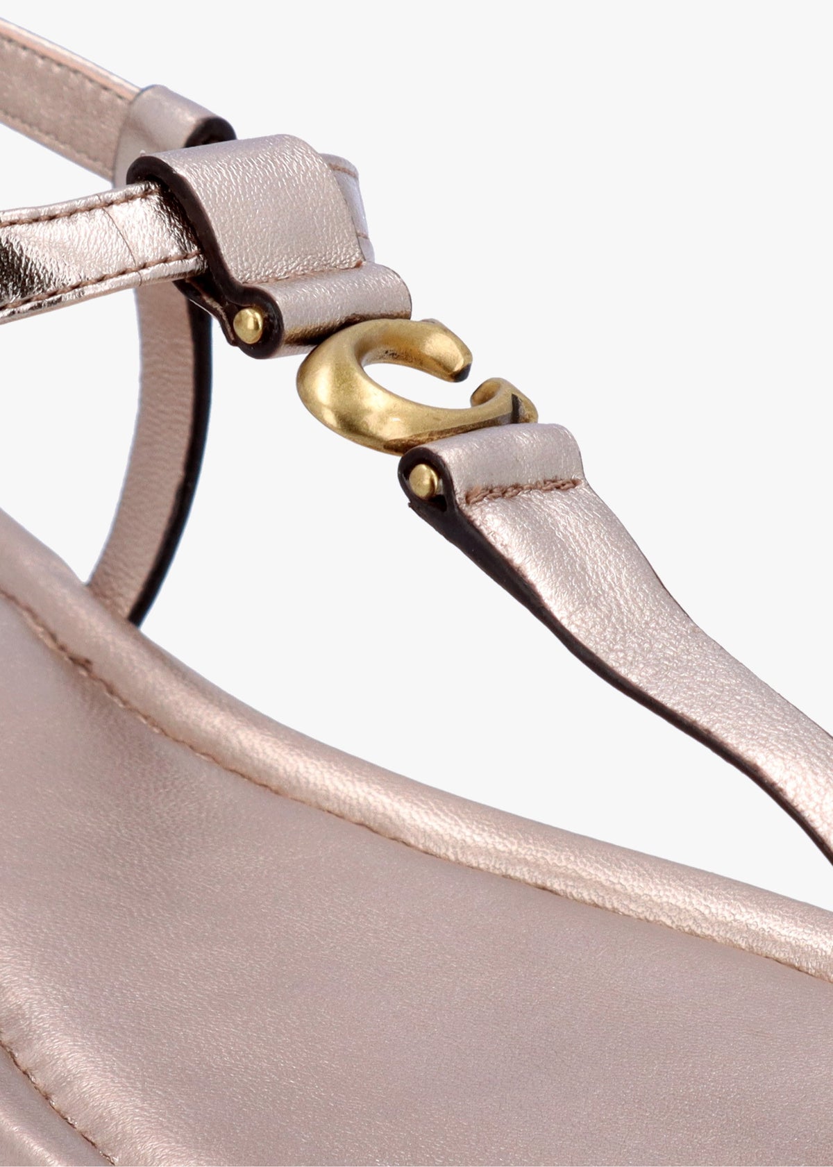 Jessica Champagne Leather Toe Post Sandals