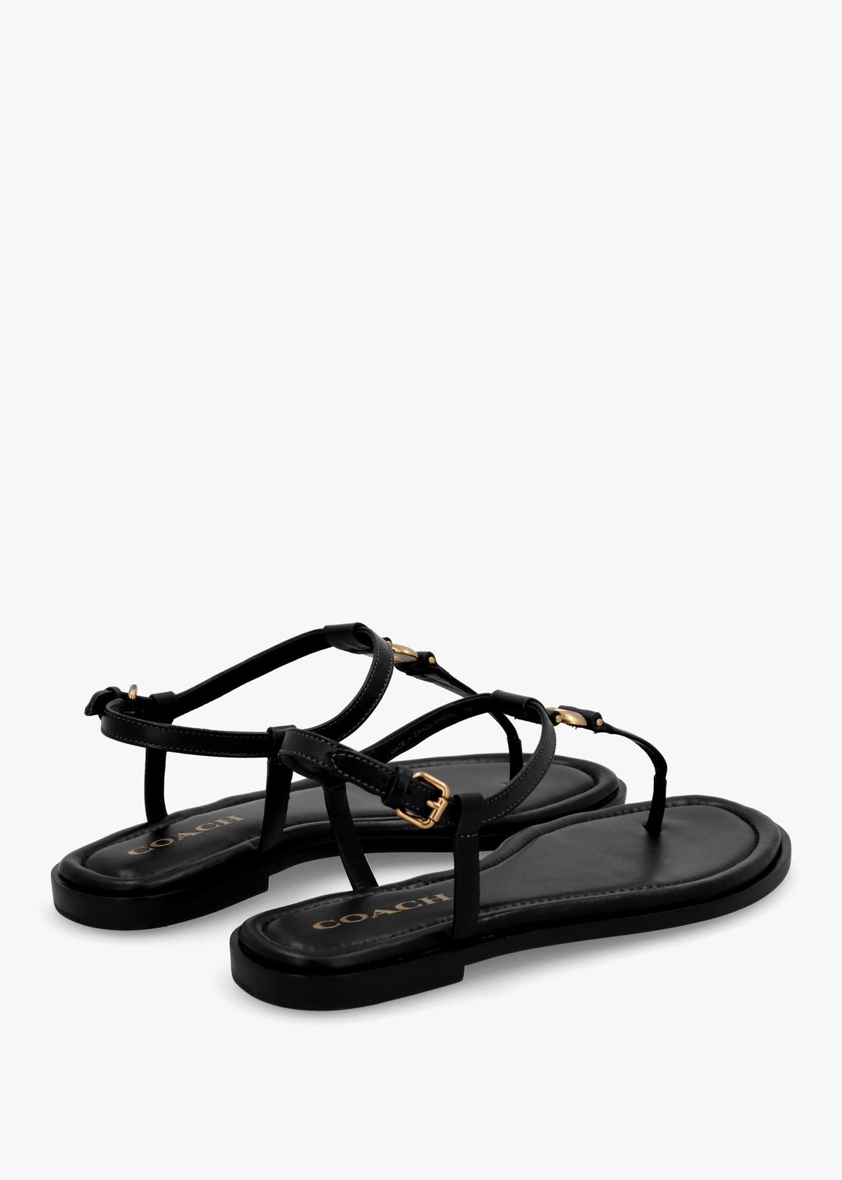 Jessica Black Leather Toe Post Sandals