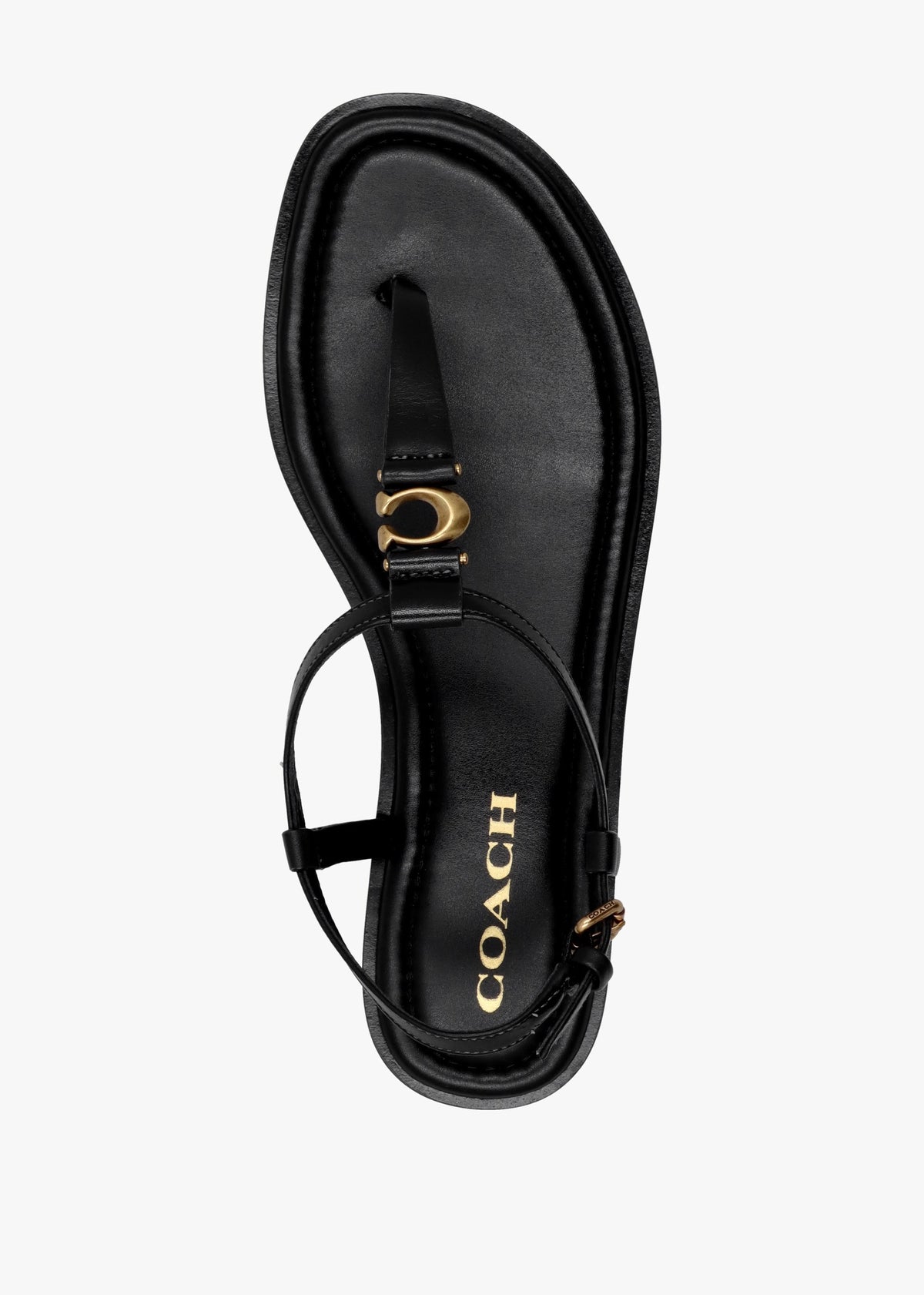 Jessica Black Leather Toe Post Sandals