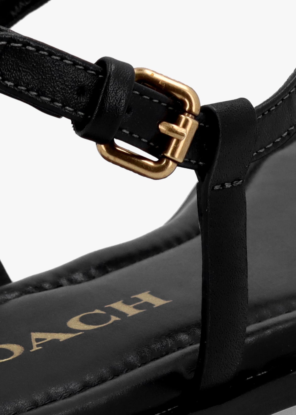Jessica Black Leather Toe Post Sandals