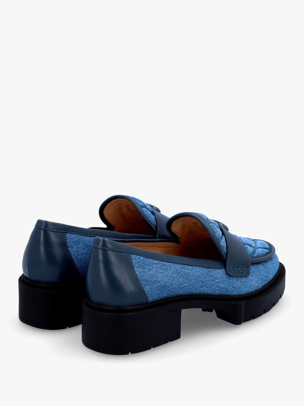 Leah Indigo Denim Chunky Loafers