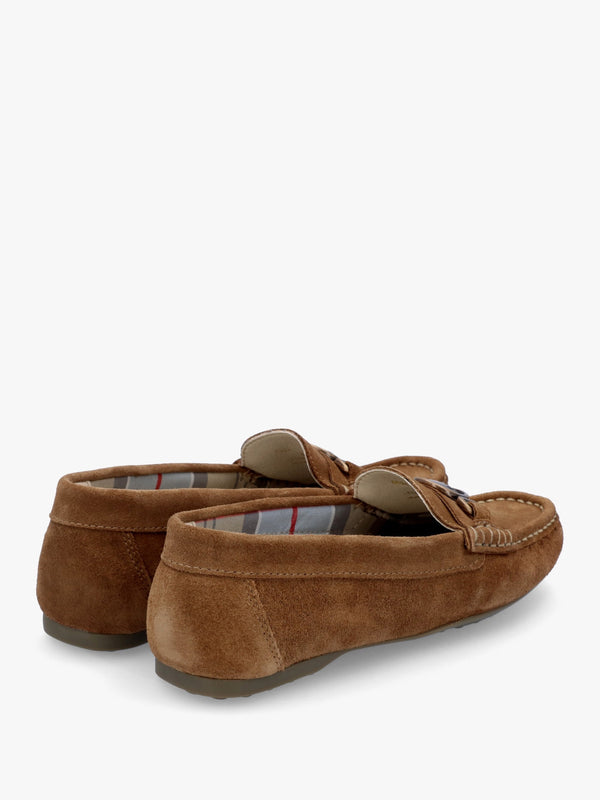 Anika Nougat Suede Driving Shoes