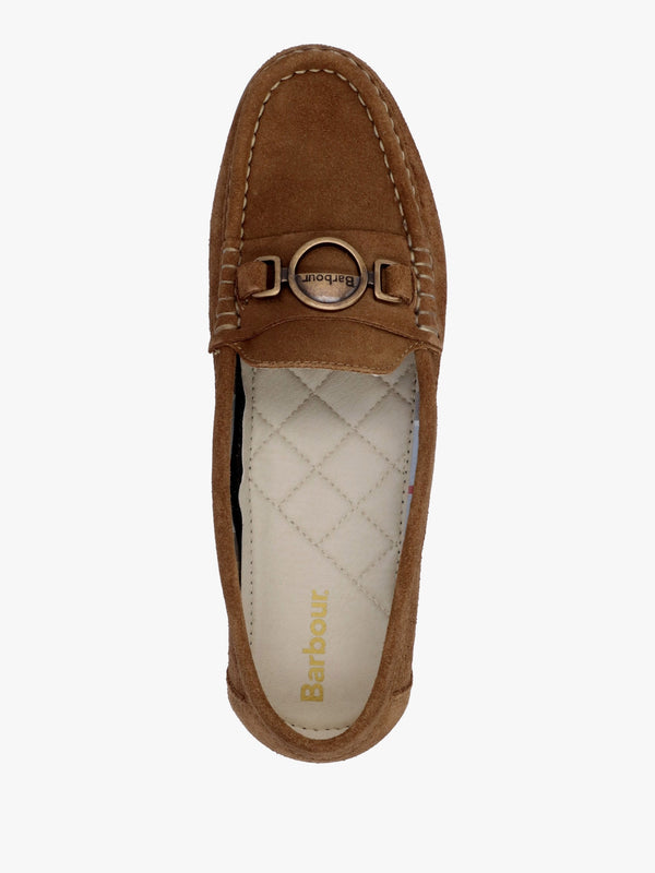 Anika Nougat Suede Driving Shoes