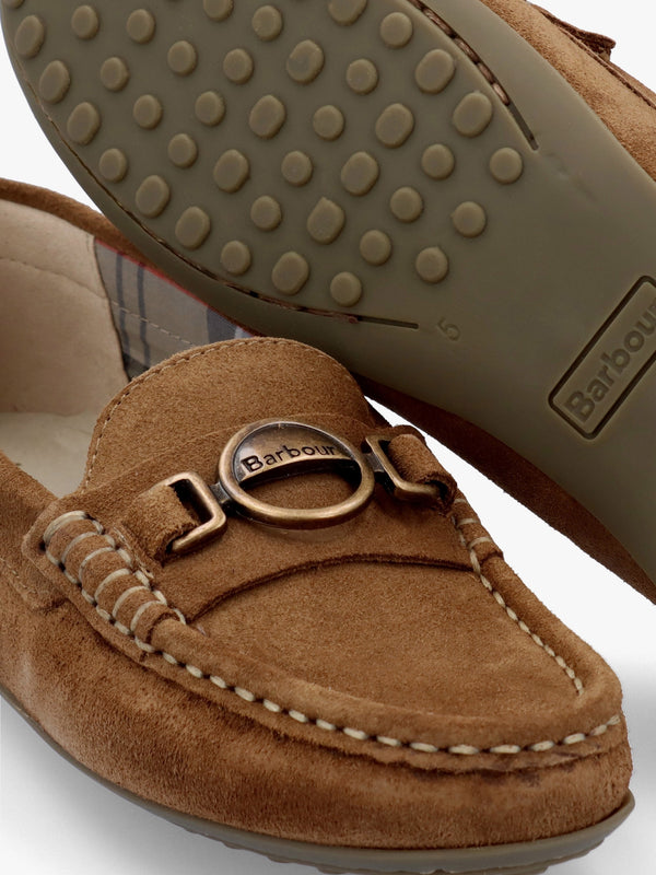 Anika Nougat Suede Driving Shoes