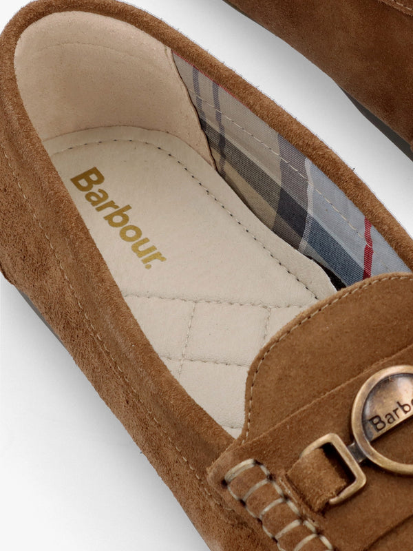 Anika Nougat Suede Driving Shoes