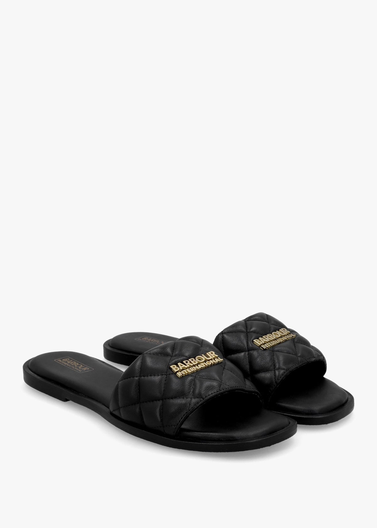Kinghorn Black Leather Sliders