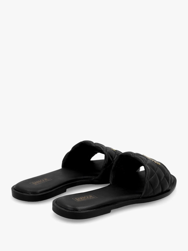 Kinghorn Black Leather Sliders