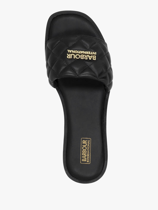 Kinghorn Black Leather Sliders