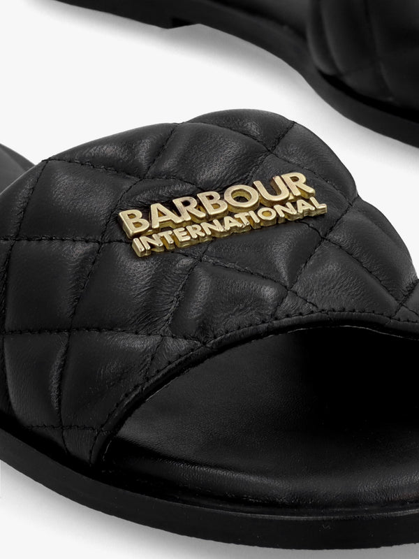 Kinghorn Black Leather Sliders