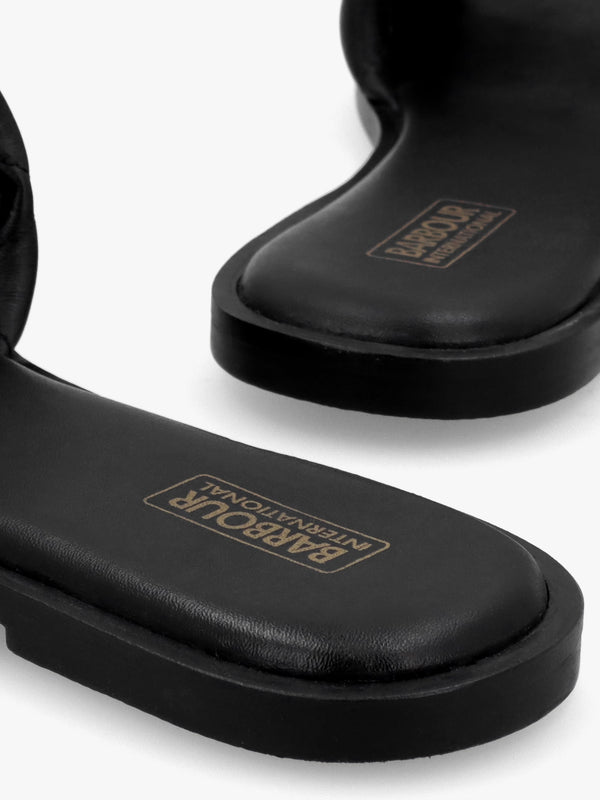 Kinghorn Black Leather Sliders