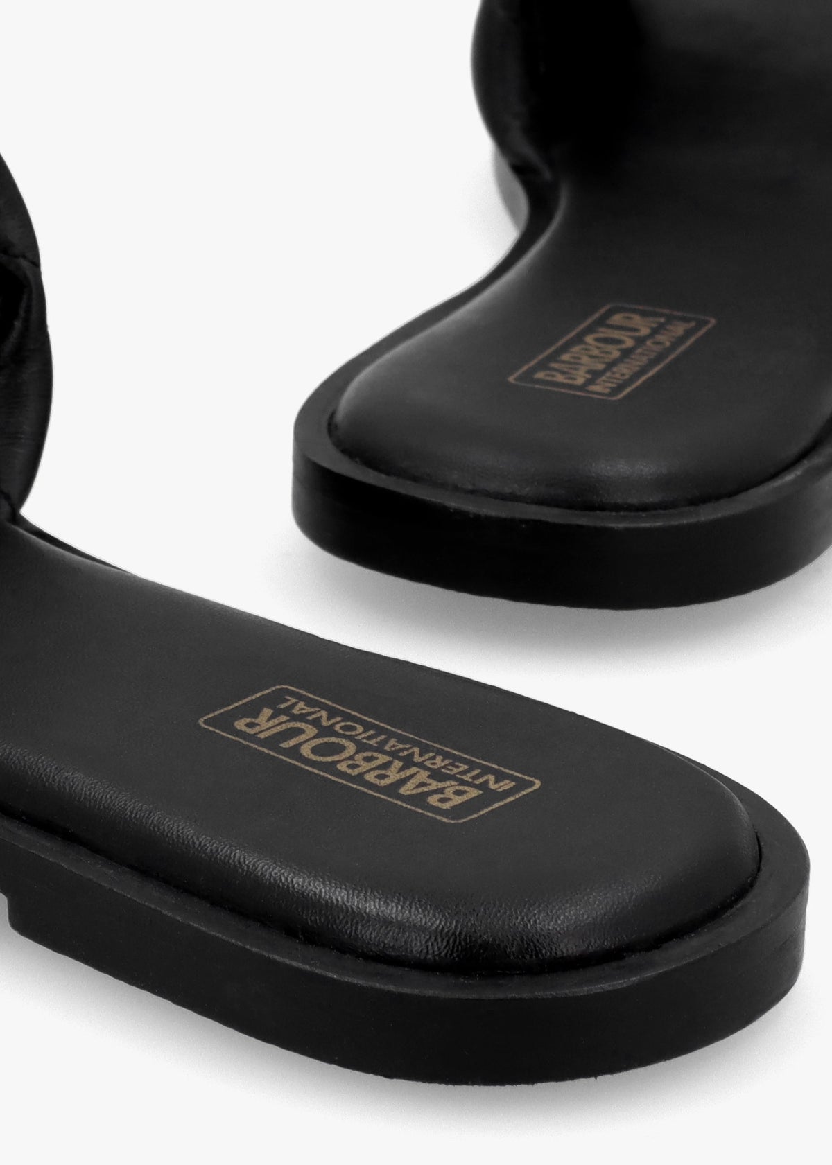 Kinghorn Black Leather Sliders