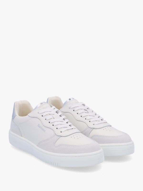 Celeste White Silver Leather Trainers
