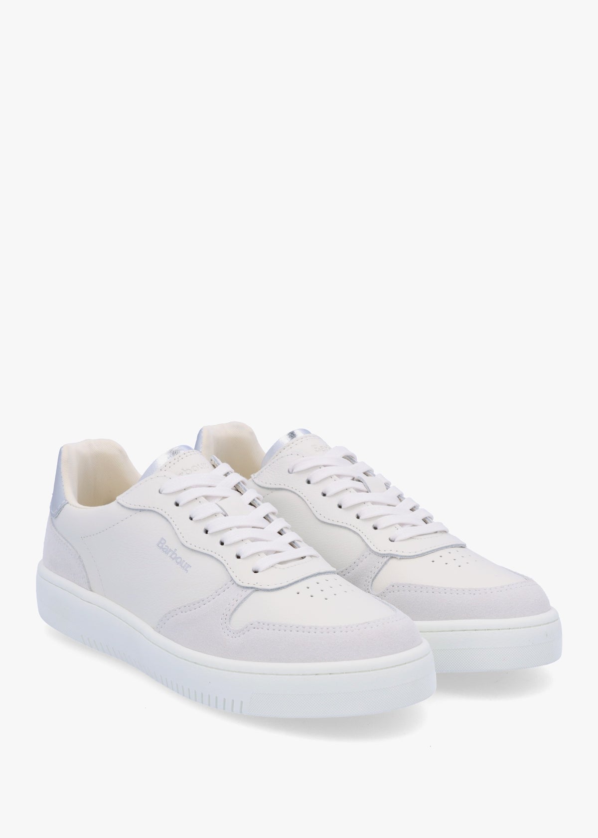 Celeste White Silver Leather Trainers
