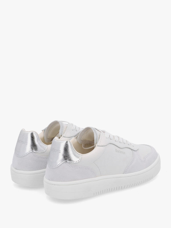 Celeste White Silver Leather Trainers