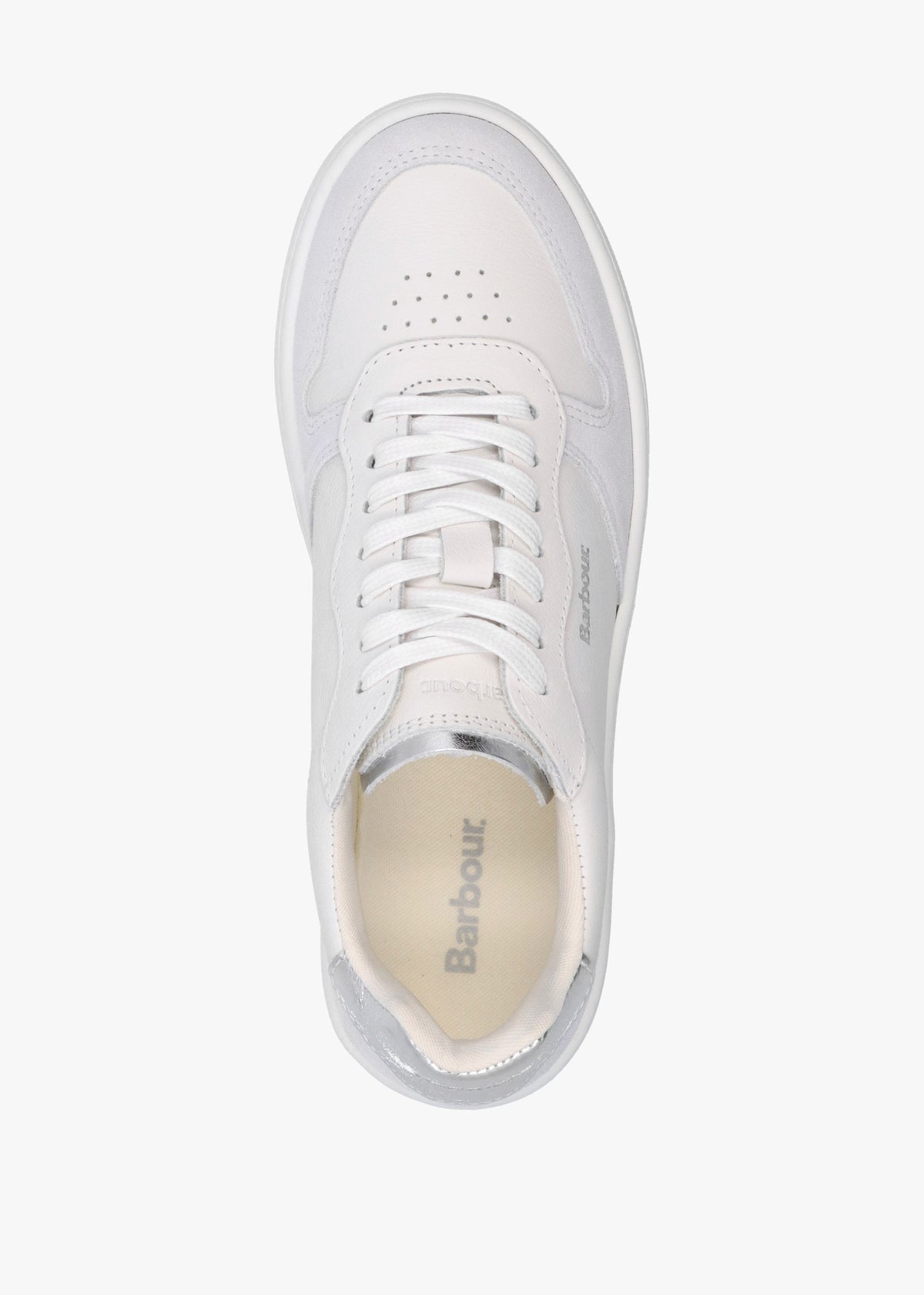 Celeste White Silver Leather Trainers