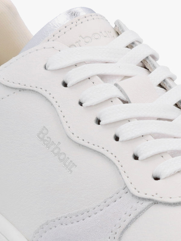 Celeste White Silver Leather Trainers