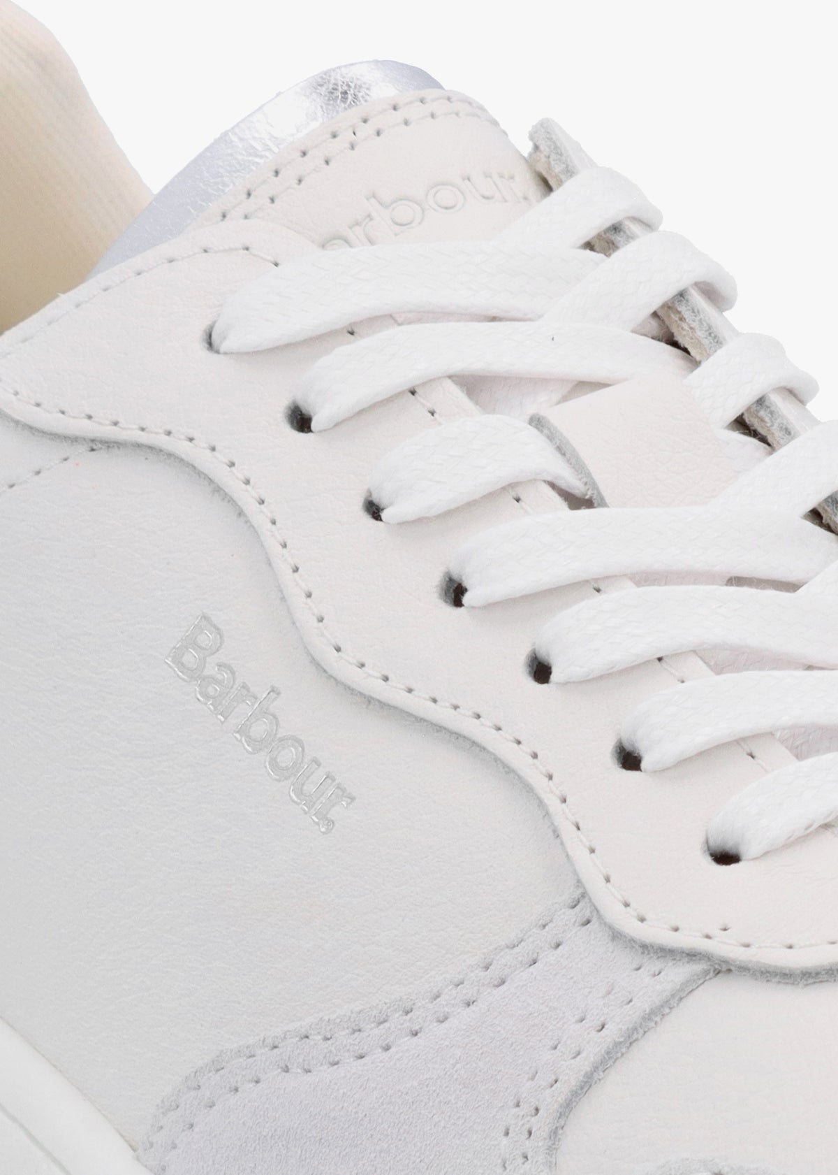 Celeste White Silver Leather Trainers