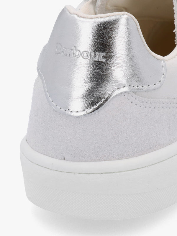 Celeste White Silver Leather Trainers