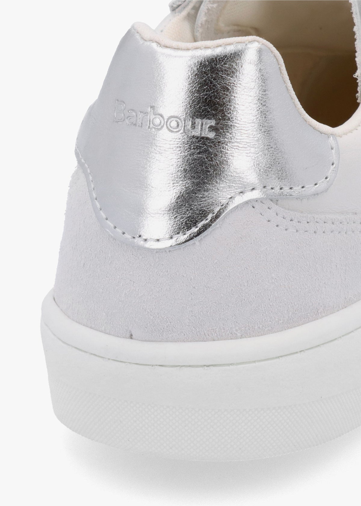 Celeste White Silver Leather Trainers