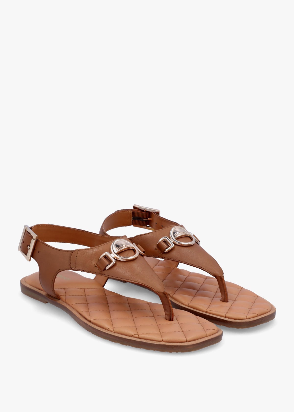 Vivienne Cognac Leather Toe Post Sandals