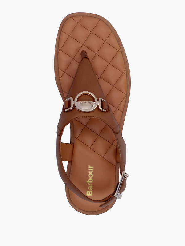 Vivienne Cognac Leather Toe Post Sandals