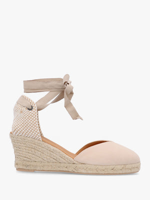 Juana Beige Suede Wedge Espadrilles