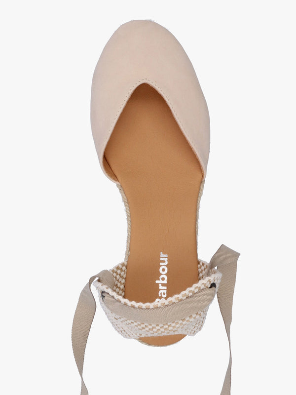 Juana Beige Suede Wedge Espadrilles