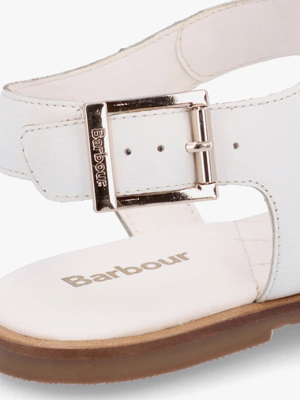 Vivienne White Leather Toe Post Sandals
