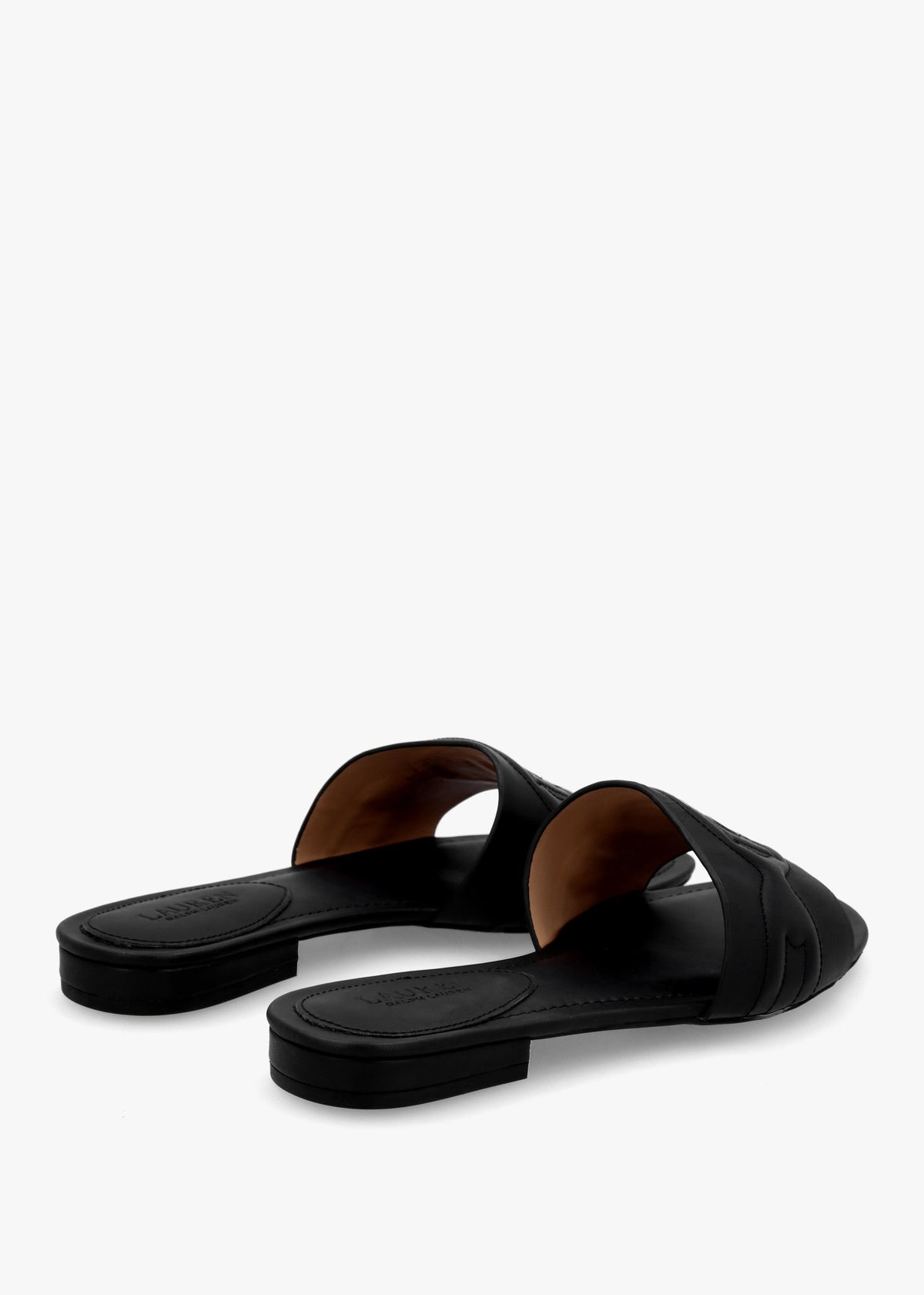 Alegra III Black Leather Slider Sandals