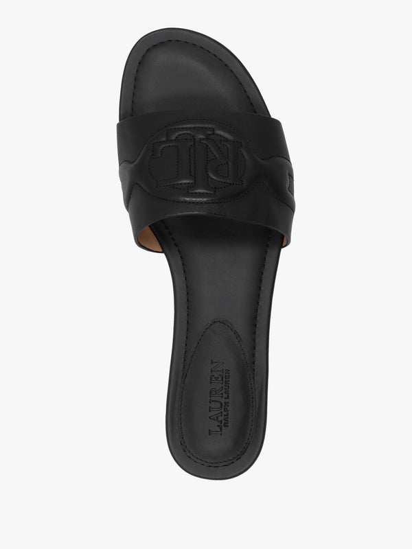 Alegra III Black Leather Slider Sandals