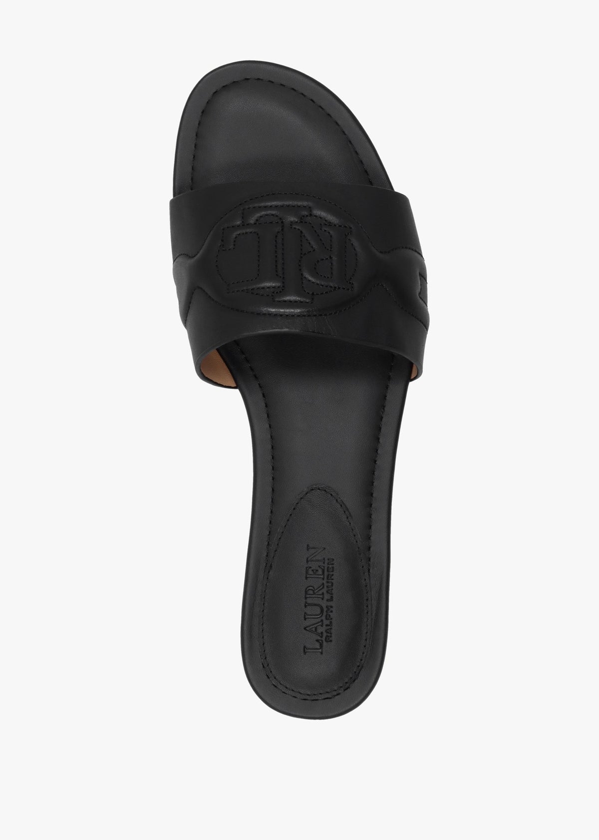 Alegra III Black Leather Slider Sandals