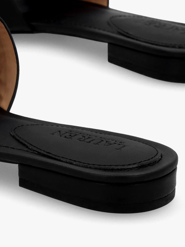 Alegra III Black Leather Slider Sandals