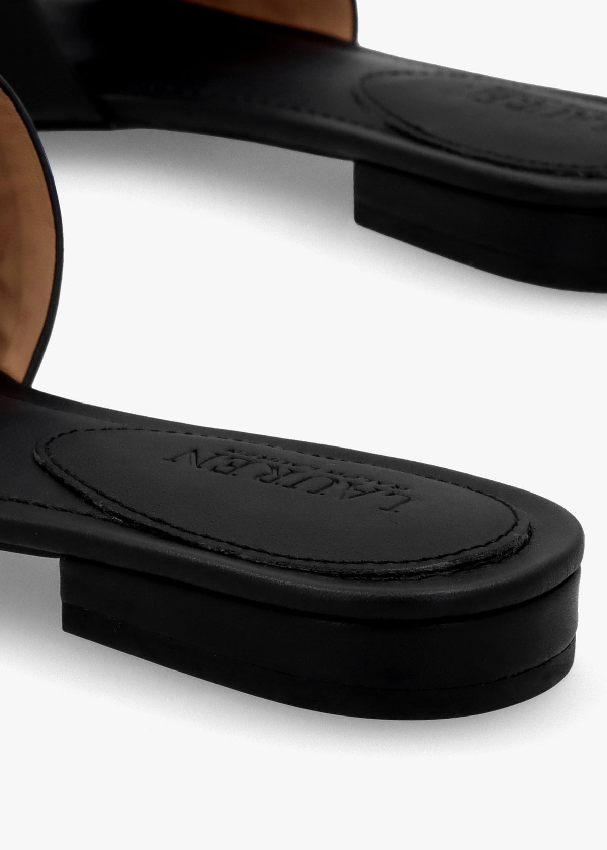 Alegra III Black Leather Slider Sandals