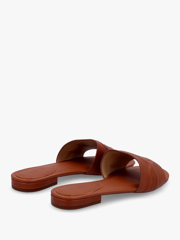Alegra III Polo Tan Leather Slider Sandals