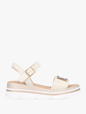 Resan Cream Leather Sandals