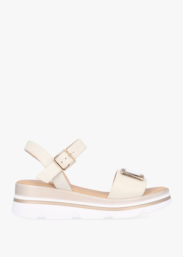 Resan Cream Leather Sandals