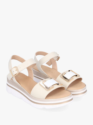 Resan Cream Leather Sandals
