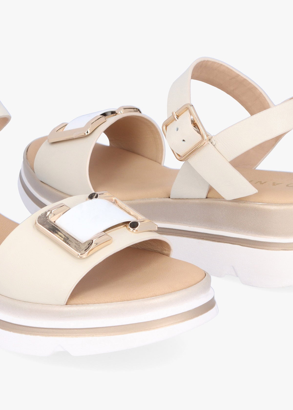 Resan Cream Leather Sandals