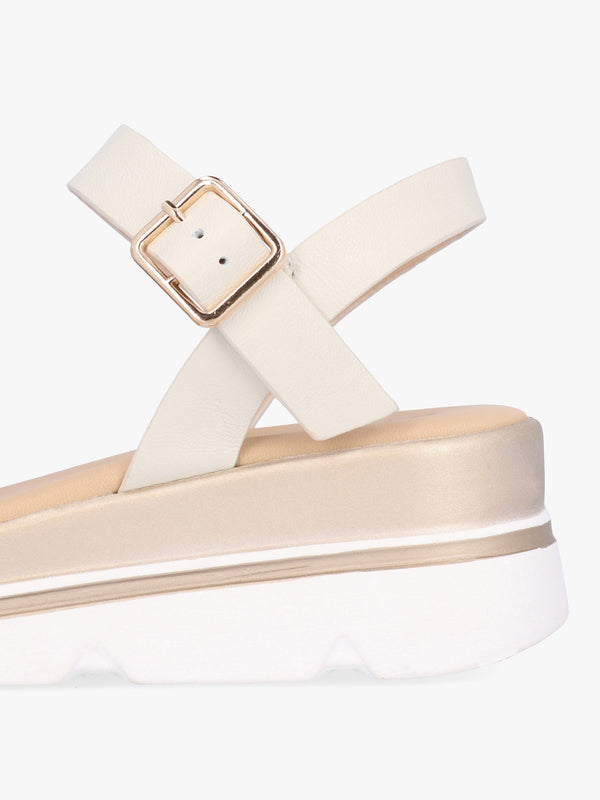 Resan Cream Leather Sandals